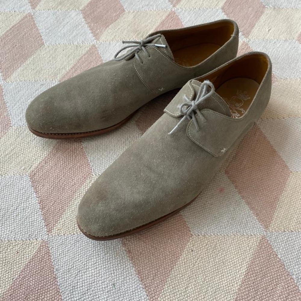 Barker Black Wallace Shoe in Tan Suede